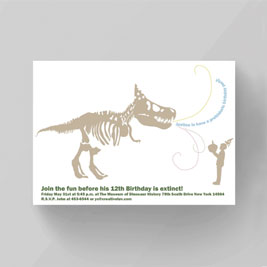 Dinosaur Fossils Kids Birthday Invitation
