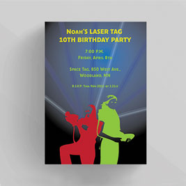 Laser Tag Birthday Invitation