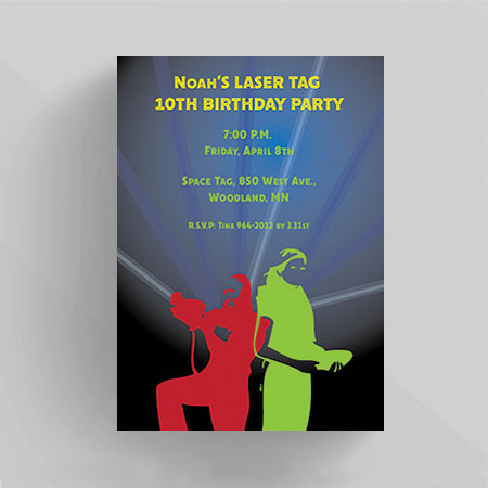 Laser Tag Birthday Invitation