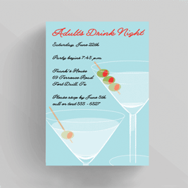 Martini Glasses Party Invitation