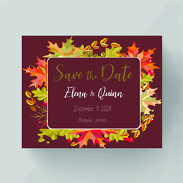 Fall Leaves Save the Date Invitation