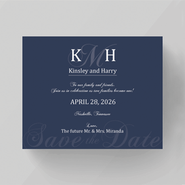 Monograms Initial Save the Date Invitation
